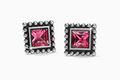 Sparkle Square Pink Mini Post Earrings