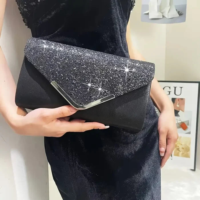 Sparkly Evening Bag (Black, Gold or Silver)