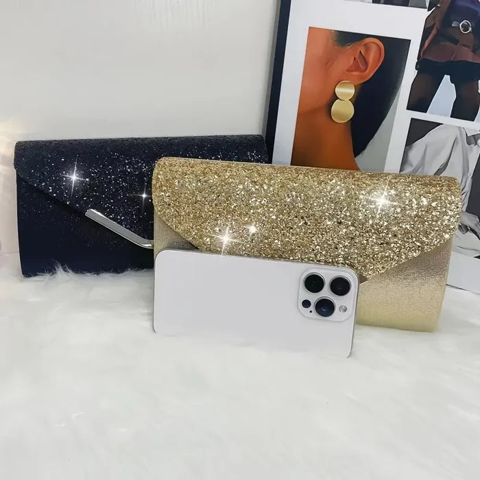 Sparkly Evening Bag (Black, Gold or Silver)