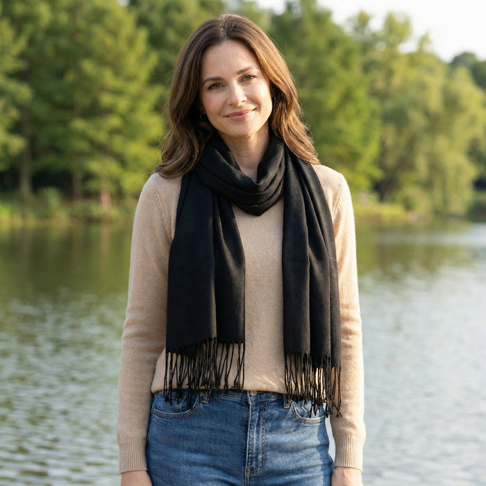 Sparkly Petra Pashmina Scarf (70x180cm) - Black