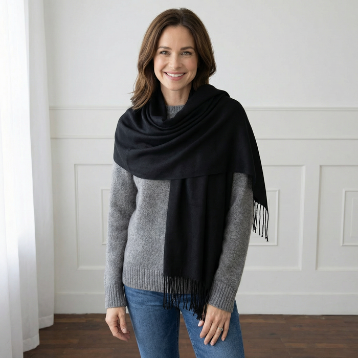 Sparkly Petra Pashmina Scarf (70x180cm) - Black