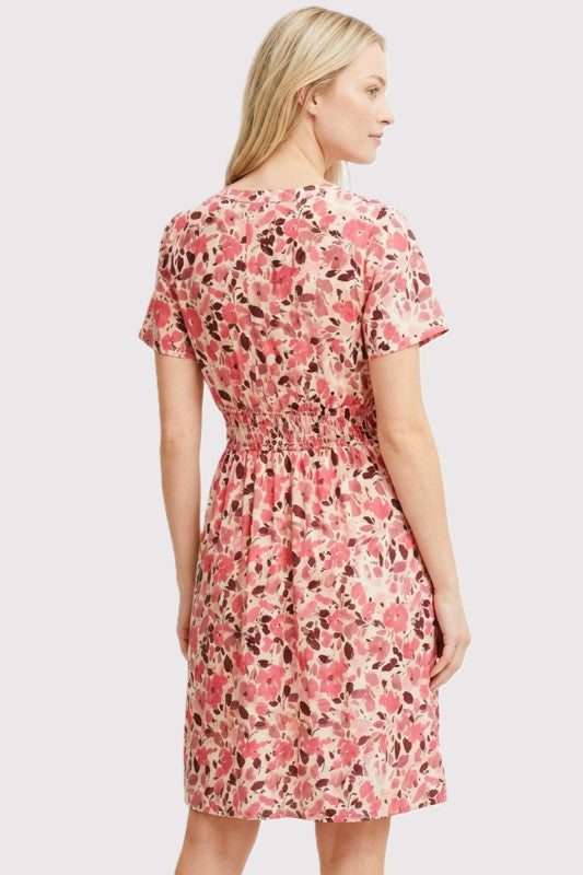 Split Neck Floral Dress