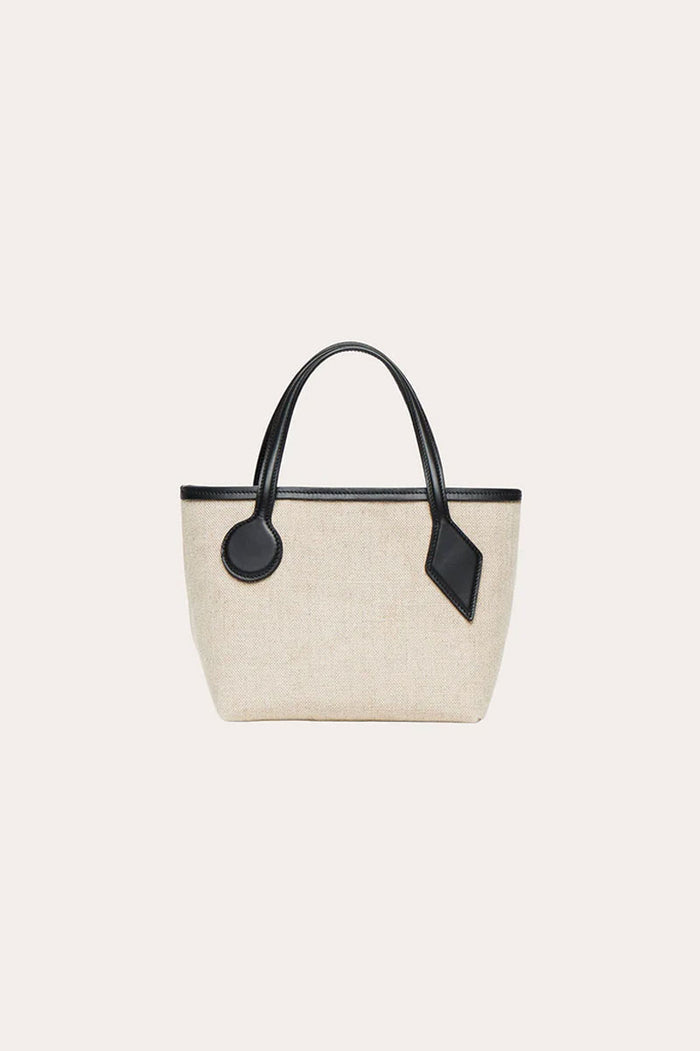 Sprout Micro Tote - Natural/Black & Canvas and Calf Leather