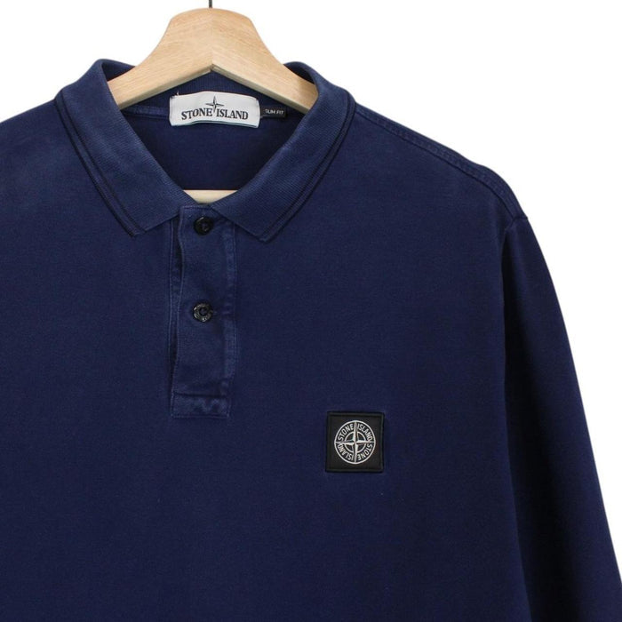 Stone Island AW 2014 Navy Blue Long Sleeve Compass Polo Shirt