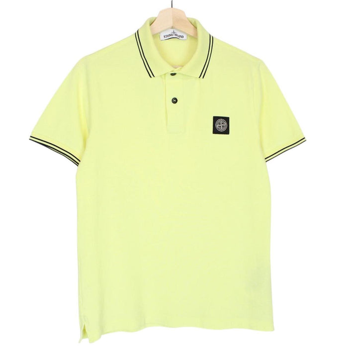 Stone Island Yellow Short Sleeve Compass Cotton Polo Shirt