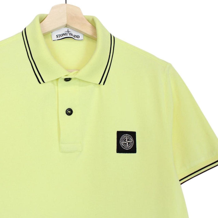 Stone Island Yellow Short Sleeve Compass Cotton Polo Shirt