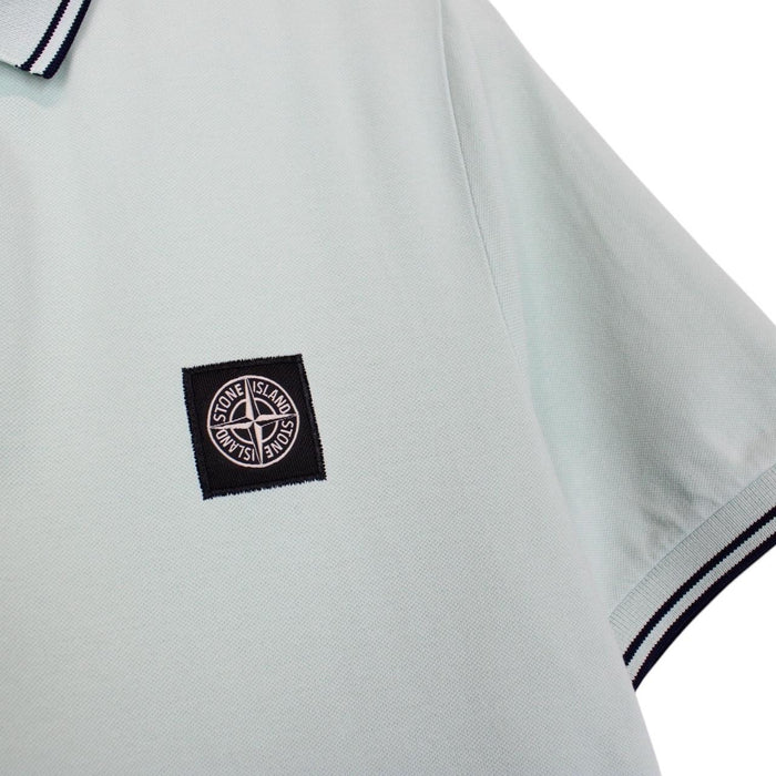 Stone Island Mint Green Short Sleeve Compass Cotton Polo Shirt