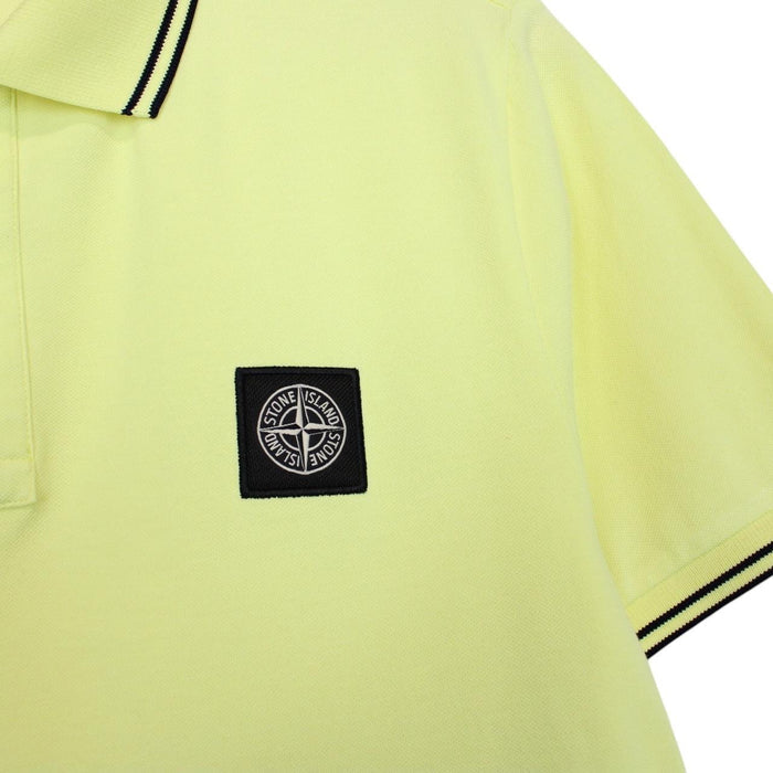 Stone Island Yellow Short Sleeve Compass Cotton Polo Shirt