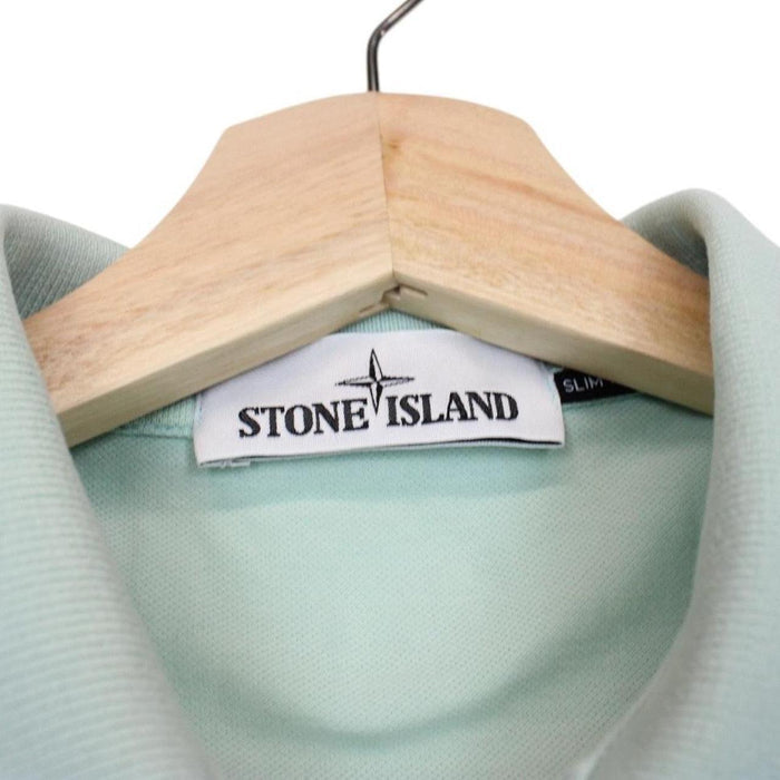 Stone Island Mint Green Short Sleeve Compass Cotton Polo Shirt