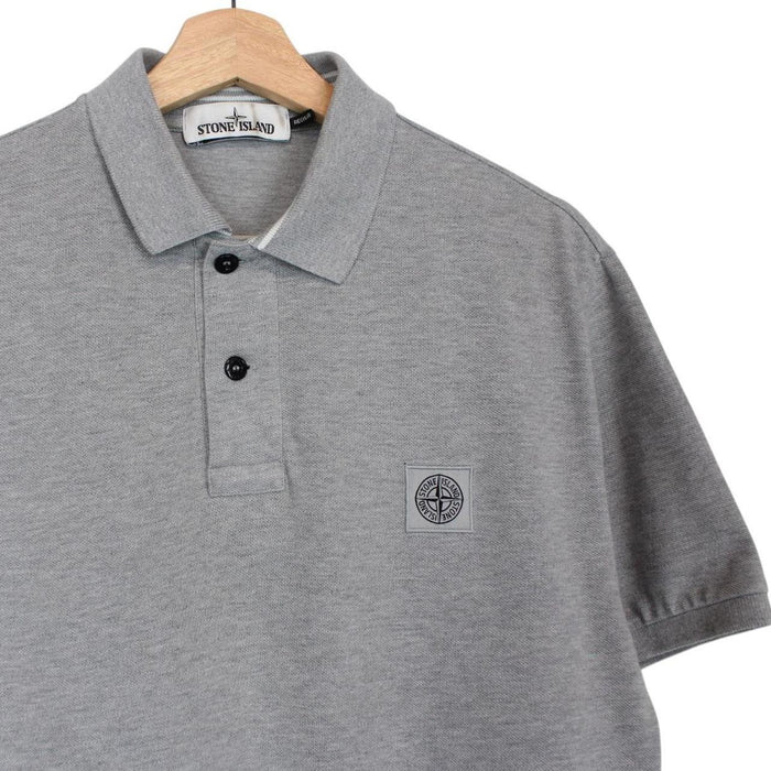 Stone Island SS 2017 Grey Short Sleeve Compass Cotton Polo Shirt