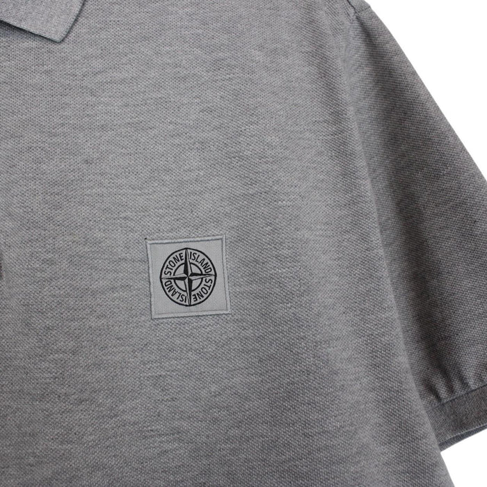 Stone Island SS 2017 Grey Short Sleeve Compass Cotton Polo Shirt