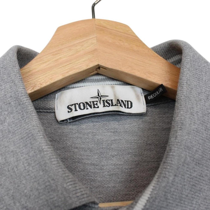 Stone Island SS 2017 Grey Short Sleeve Compass Cotton Polo Shirt