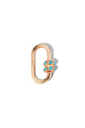 Stoned Medium Lock - 14k Rose Gold & Turquoise