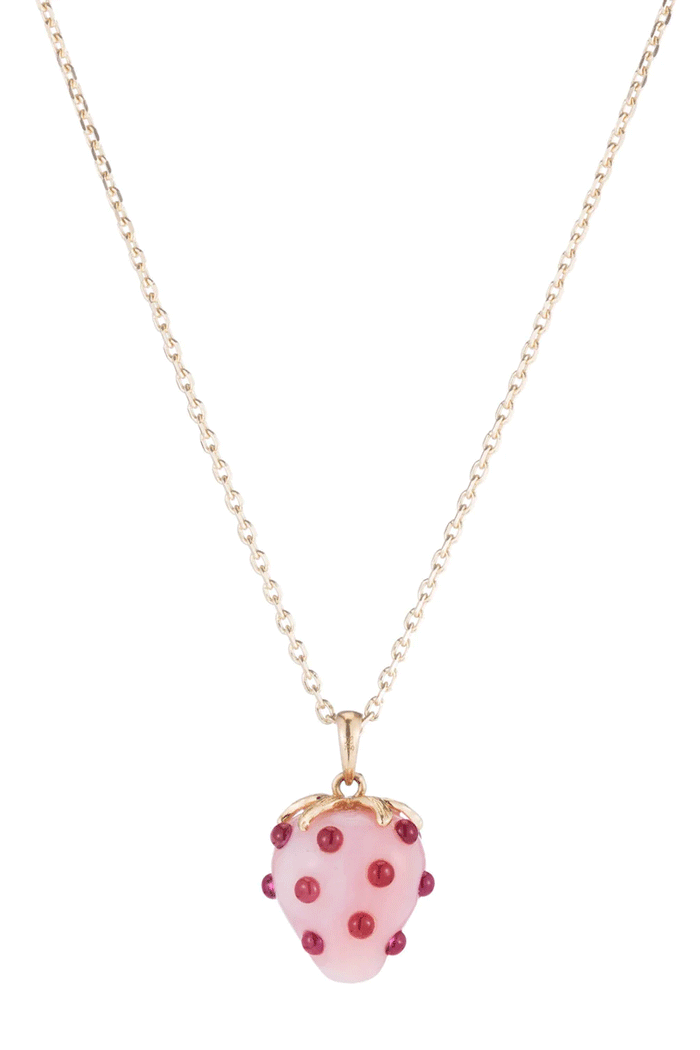 Strawberry Pendant Charm - Opal