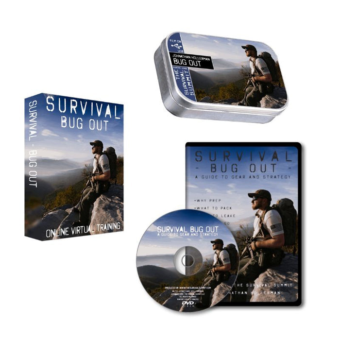 Survival Bug Out DVD or USB showcasing expert bug out gear and strategy with custom kit builds A Way Through the Wilderness