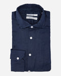 AT.P.CO Navy Linen Shirt - Men's Shirts at Menzclub