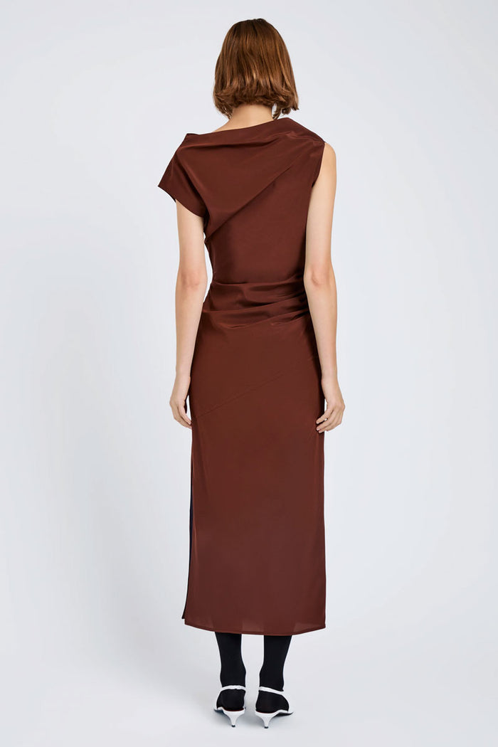 Tasa Dress In Silk Viscose - Mahogany