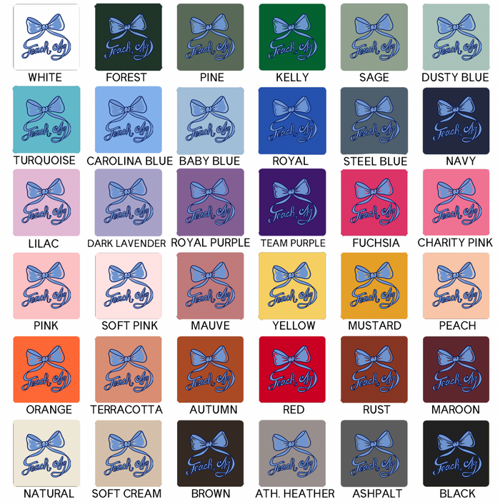 Teach Ag Bow Blue- Bella Canvas T-Shirt