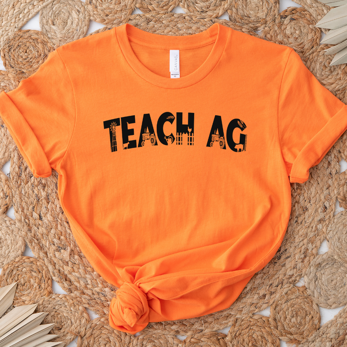 Teach Ag Cutout Black Ink  – Bella Canvas T-Shirt