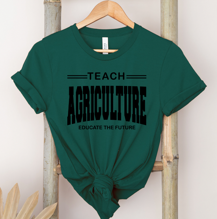 Teach Agriculture Educate The Future Black Ink  – Bella Canvas T-Shirt