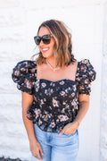 The Chloe Flower Tie Top [Buddy Love] - One Eleven Olive Boutique