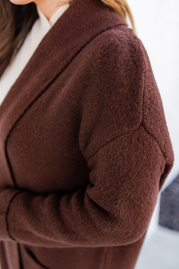 The Lana Duster Cardigan - Chocolate - One Eleven Olive Boutique