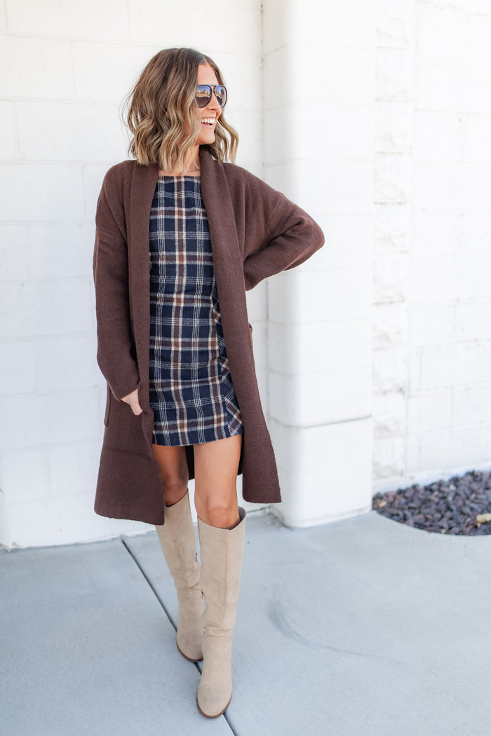The Lana Duster Cardigan - Chocolate - One Eleven Olive Boutique