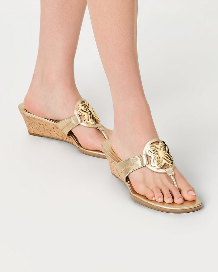 Lilly Pulitzer - The Lilly Wedge - Gold Metallic