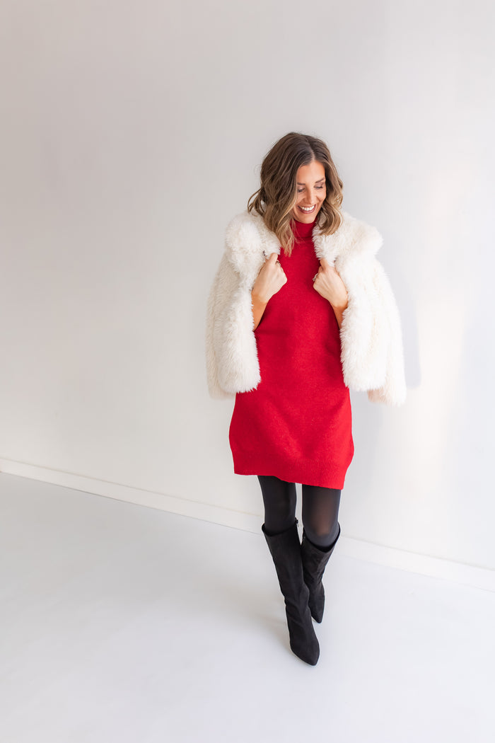 The Linnie Turtleneck Sweater Dress - One Eleven Olive Boutique