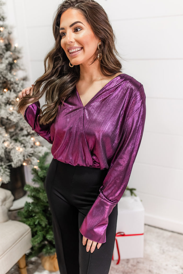 The Metallic Rose Bodysuit - One Eleven Olive Boutique