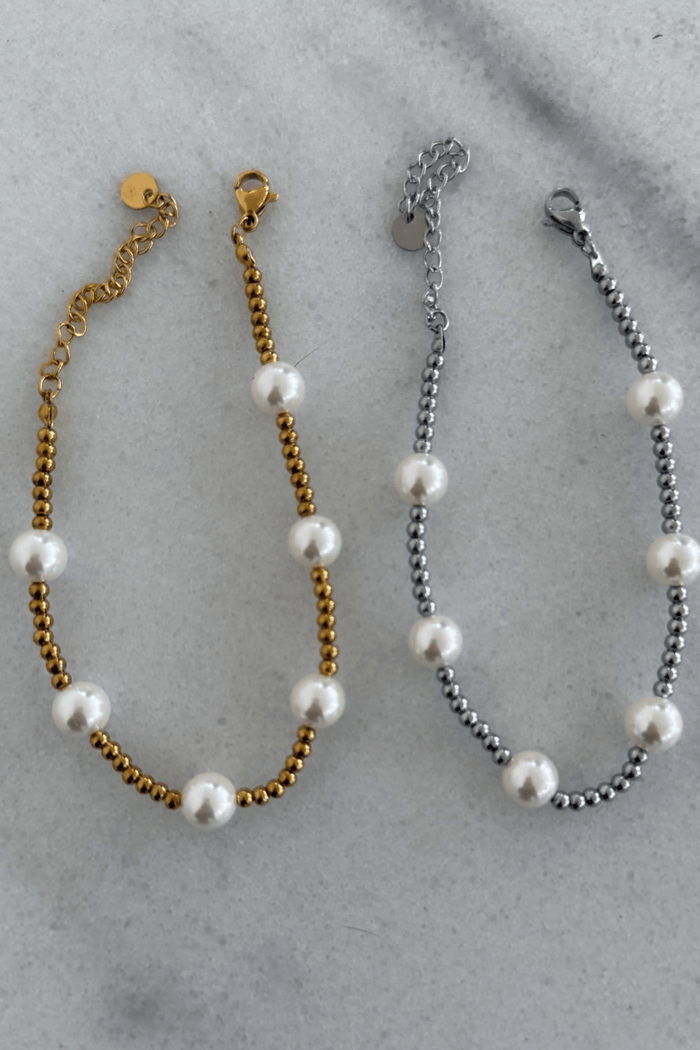 The Pearl Beaded Bracelet - Gold - One Eleven Olive Boutique
