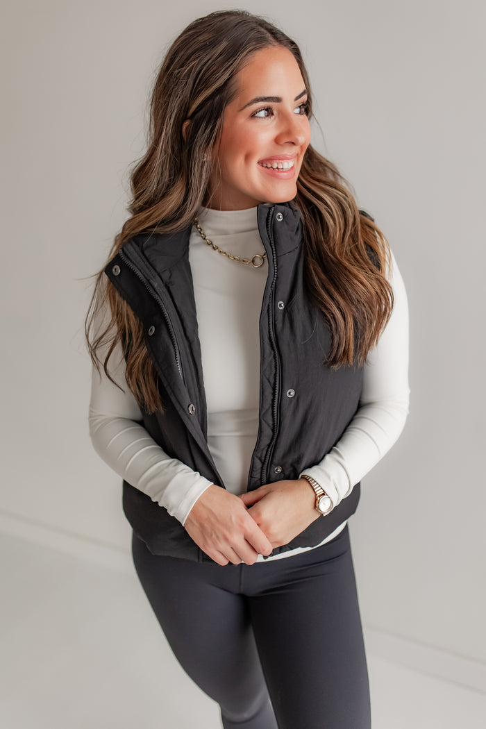 The Slight Chill Puffer Vest - One Eleven Olive Boutique