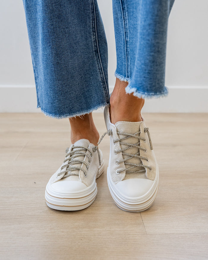 Very G Aman Sparkle Slip On Sneakers - Natural Very G