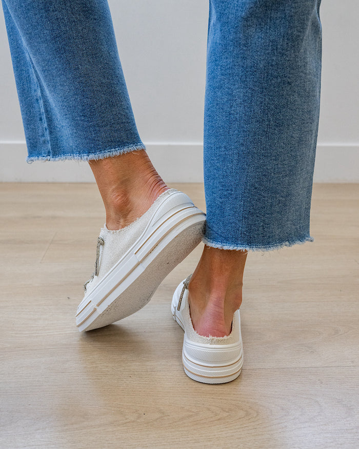 Very G Aman Sparkle Slip On Sneakers - Natural Very G