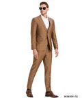 Walnut Winndow Plaid - Double Breast U-Shape Vest Mens-suit - Giorgio's Menswear