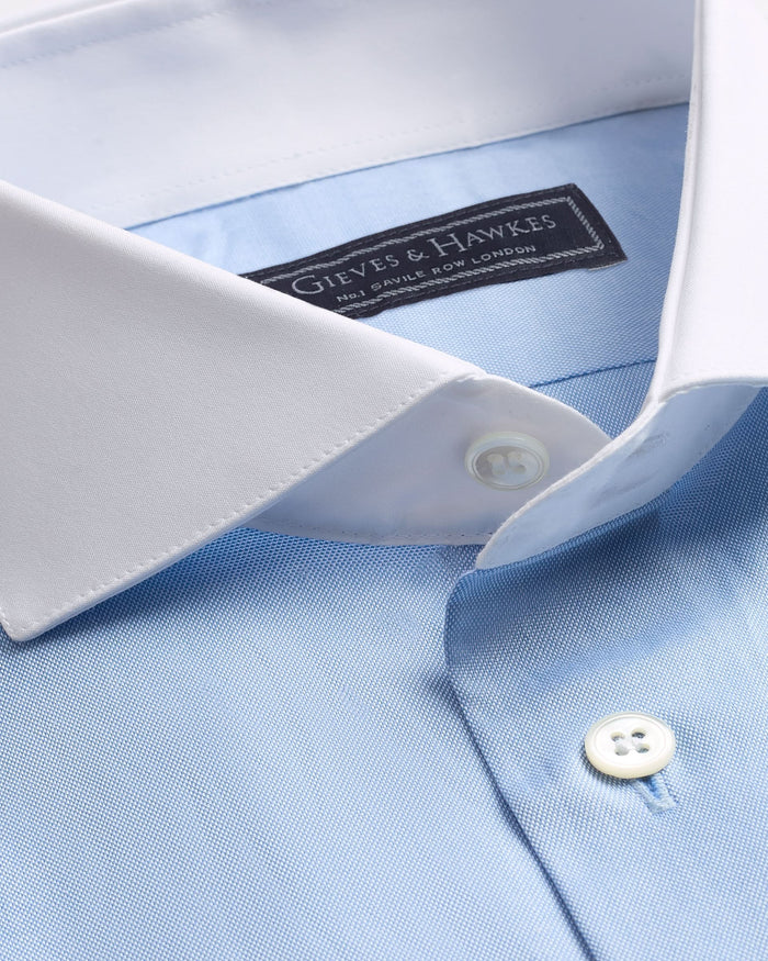 Warren Cotton Double Cuff Shirt Blue