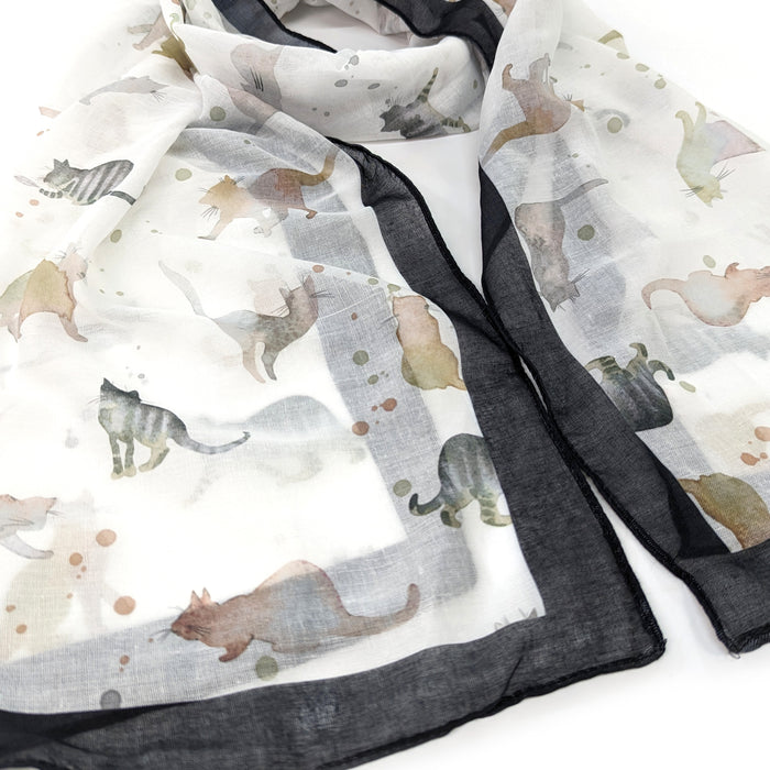 Watercolour Cat Scarf