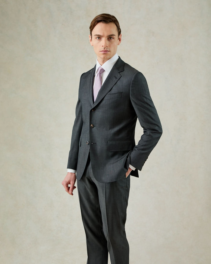 Watson Wool Pindot Suit Jacket Charcoal