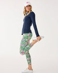Weekender High Rise Midi Legging Upf 50 Plus - Conch Shell Pink Crossgrain Roaring With Joy