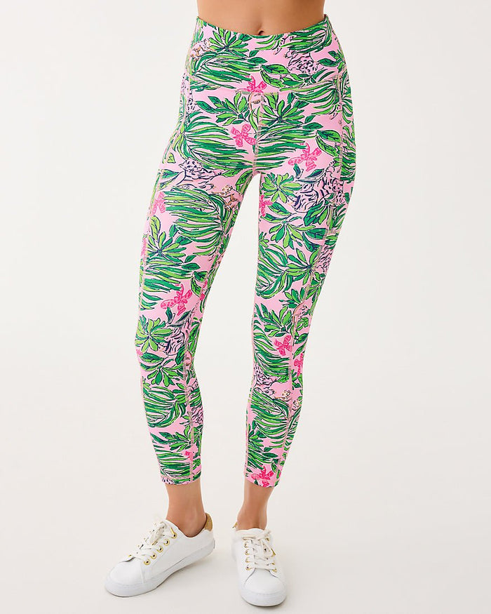 Weekender High Rise Midi Legging Upf 50 Plus - Conch Shell Pink Crossgrain Roaring With Joy