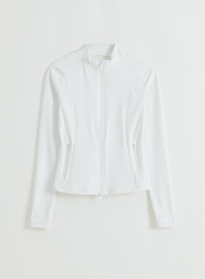 Valkoinen Sense Zip Jacket -tasokuva merkiltä aim'n