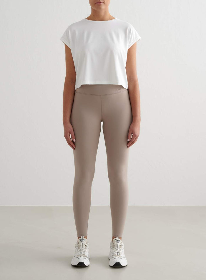White Soft Basic Roll Sleeve Top