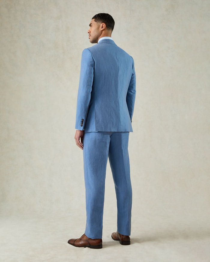 Wilson Wool Linen Suit Jacket Mid Blue