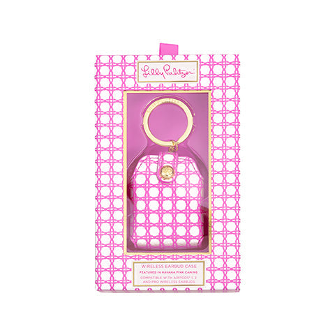 Wireless Earbud Case- Havana Pink Caning