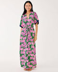 Wisteria Elbow Sleeve V Neck Maxi Dress - Low Tide Navy Florrie