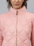 Women Pink Regular Fit Puffer Jacket