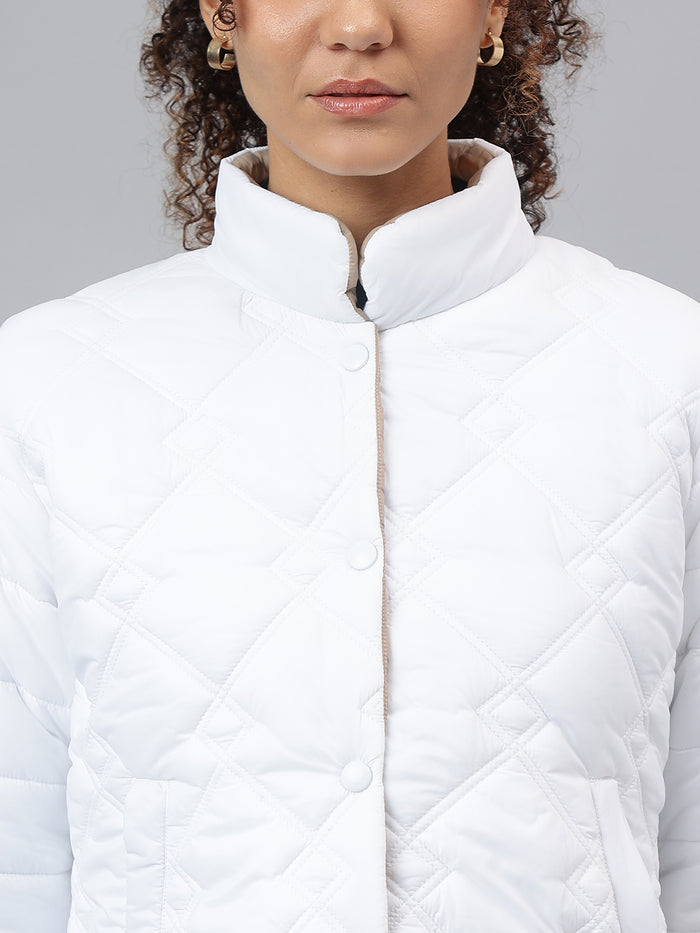 Women White Puffer Jacket