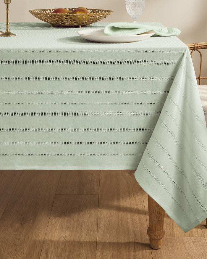 Woven Tablecloth in Sage Green 60x120