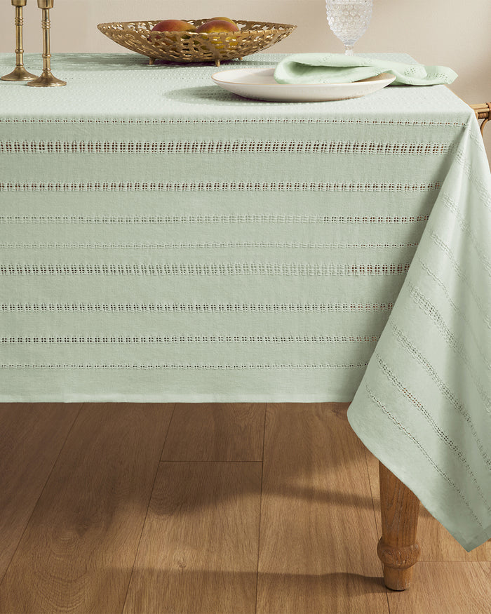 Woven Tablecloth in Sage Green 60x84