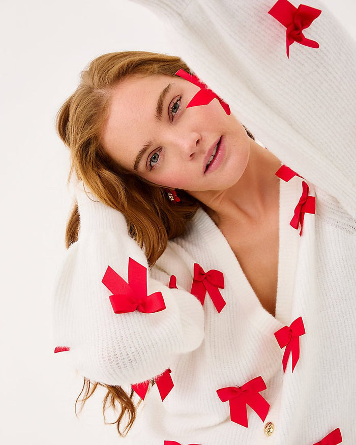 Zarie Cardigan - Coconut Party Bows